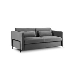 CXL by Christian Lacroix Canapé convertible "Yanis" 2 places en velours gris foncé