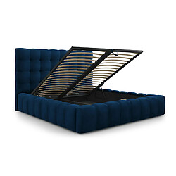 Cosmopolitan Design Lit coffre avec tête de lit "Bali" 140x200cm en velours bleu roi pas cher