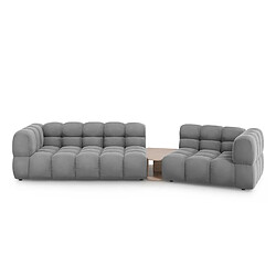 Cosmopolitan design Canapé droit modulable Sky 3 places - Gris clair Canapé droit 3 places - modulable - velours - style moderne - confort équilibré