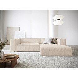 Cosmopolitan Design Canapé d'angle droit "Arendal" 3 places en chenille beige clair