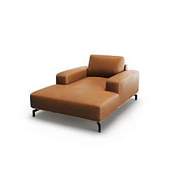 CXL by Christian Lacroix Méridienne "Marc" en cuir véritable marron