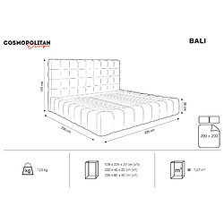 Acheter Cosmopolitan Design Lit coffre avec tête de lit "Bali" 200x200cm en velours noir