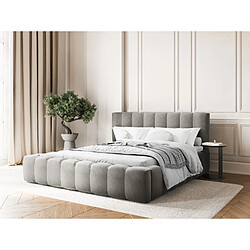 CXL by Christian Lacroix Lit coffre avec tête de lit "Ludivine" 160x200cm en velours gris clair