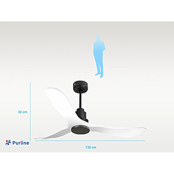 Avis Purline Ventilateur de plafond Réversible Thermostat Wifi Moteur à courant continu Toits en pente Télécommande Hypersilence Mémoire Shopify Vendible (AUTOMATIQUE)