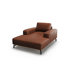 CXL by Christian Lacroix Méridienne "Marc" en cuir véritable cognac