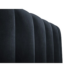 CXL by Christian Lacroix Lit coffre avec tête de lit "Ludivine" 200x200cm en velours bleu foncé pas cher