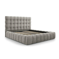 Avis Cosmopolitan Design Lit coffre avec tête de lit "Bali" 200x200cm en velours gris clair