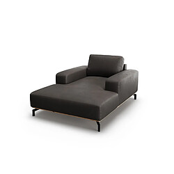 CXL by Christian Lacroix Méridienne "Marc" en cuir véritable graphite