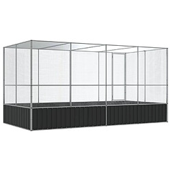 Avis Helloshop26 Volière cage à oiseaux avec extension argenté 418 x 207 x 212 cm acier Argent 02_0045654