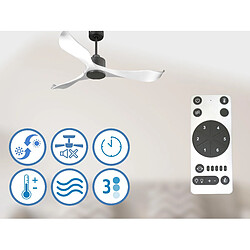 Purline Ventilateur de plafond Réversible Thermostat Wifi Moteur à courant continu Toits en pente Télécommande Adaptateur 2/3 Lames Hypersilence Mémoire