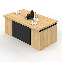 Idmarket TABLE BASSE EDEN AVEC POUFS pas cher