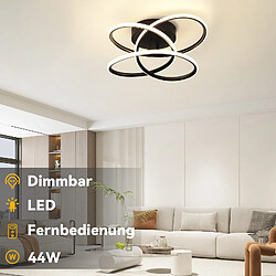 NETTLIFE Plafonnier LED pour couloir, design moderne, intensité variable, télécommande, 44 W, noir