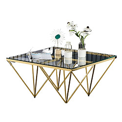 Homy France Table Basse carré GIZE verre 80x80 cm
