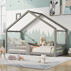 OKWISH Lit enfant 90x200 cm - Lit cabane - Gris