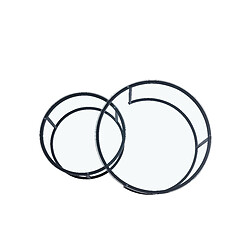 Acheter Homy France Lot de 2 tables Basses Gigogne ARTO métal noir et plateau en verre