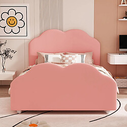 Avis OKWISH Lit enfant 90x200 cm - Lit velours - Rose