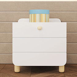 Okwish table de chevet 1 tiroir - Blanc