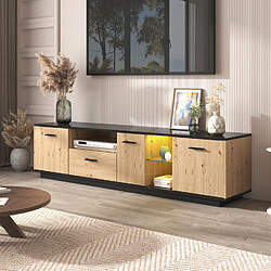 Okwish Meuble TV buffet LED - Noir