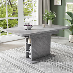 Okwish Table à manger extensible rectangulaire - Gris