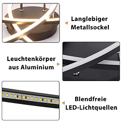 NETTLIFE Plafonnier LED Chambre Noir Dimmable 32w Moderne Métal Avec Télécommande pas cher