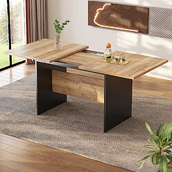 Okwish Table à manger extensible - Marron et noir