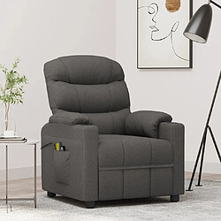 vidaXL Fauteuil électrique de massage Gris foncé Tissu