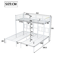 Acheter OKWISH Lit superposé 90 x 200 cm - Lit enfant avec sécurité - Blanc