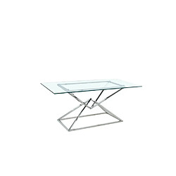 Homy france Table à manger verre trempé - Transparent