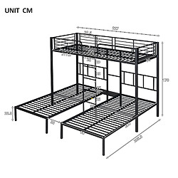 Acheter OKWISH Lit superposé 90 x 200 cm - Lit enfant avec sécurité - Noir