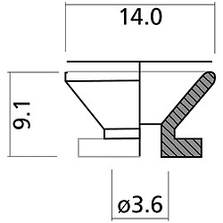EZ2397C Attache-courroie type Stratocaster avec vis (lot de 2) Yellow Parts