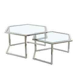 Homy france lot de 2 tables basses gigognes - Transparent