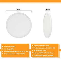 NETTLIFE Plafonnier LED Plafonnier Chambre - Cuisine Lampe Plate RGB 23W Lampe de Salle de Bain Ronde 30CM Télécommande pas cher
