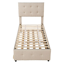 OKWISH Lit gigogne 90x200 cm Lit enfant escamotable - Beige pas cher