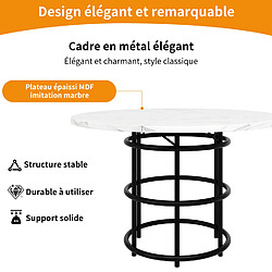 Okwish Table à manger ronde - Noir pas cher