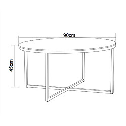 Avis Homy France Table basse ronde LORIE chrome plateau en verre D90 cm