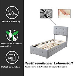 Avis OKWISH Lit gigogne 90x200 cm - Lit réglable - Gris