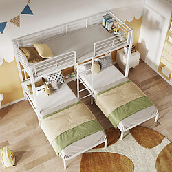 Avis OKWISH Lit superposé 90 x 200 cm - Lit enfant avec sécurité - Blanc