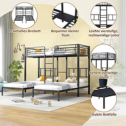Avis OKWISH Lit superposé 90 x 200 cm - Lit enfant avec sécurité - Noir