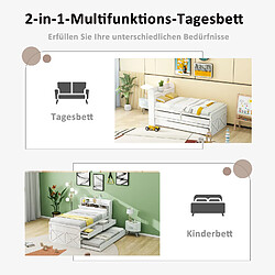 Avis OKWISH Lit avec rangement 90x190 cm Lit simple - Blanc