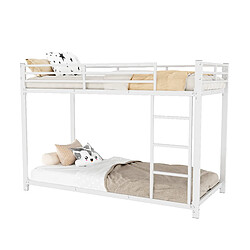 OKWISH Lit superposé 90x200 cm Lit haut - Blanc pas cher