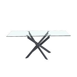 Homy france Table à manger verre - Transparent