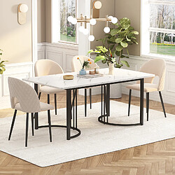 Okwish Table à manger rectangulaire - Blanc