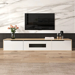 Okwish Meuble TV suspendu LED - Naturel pas cher