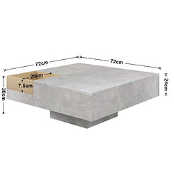 Acheter Okwish Table basse carrée - Gris et bois