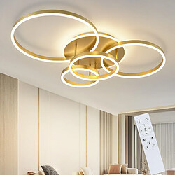 NETTLIFE Plafonnier LED pour salon Noir à intensité variable Design moderne 61 cm Avec télécommande 50 W