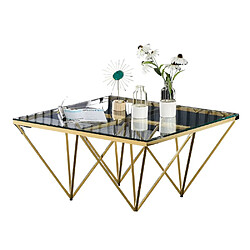 Homy France Table Basse carré GIZE verre 80x80 cm