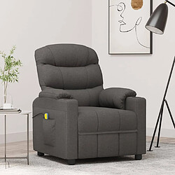 vidaXL Fauteuil de massage Gris foncé Tissu
