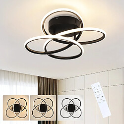 NETTLIFE Plafonnier LED pour couloir, design moderne, intensité variable, télécommande, 44 W, noir