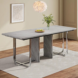 Okwish Table à manger rectangulaire - Gris