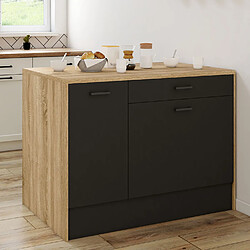 Idmarket ILOT CENTRAL LINO BOIS/NOIR